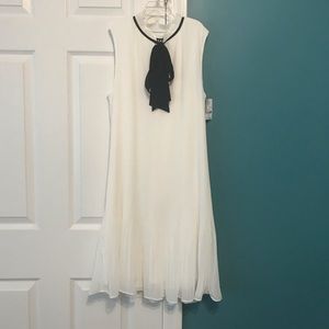 White Dress with pussy bow